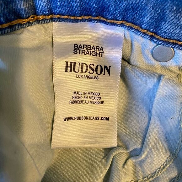 Hudson Womens Blue Stretch Denim Barbara Straight Crop Distressed Jeans Size 29 - Picture 7 of 8